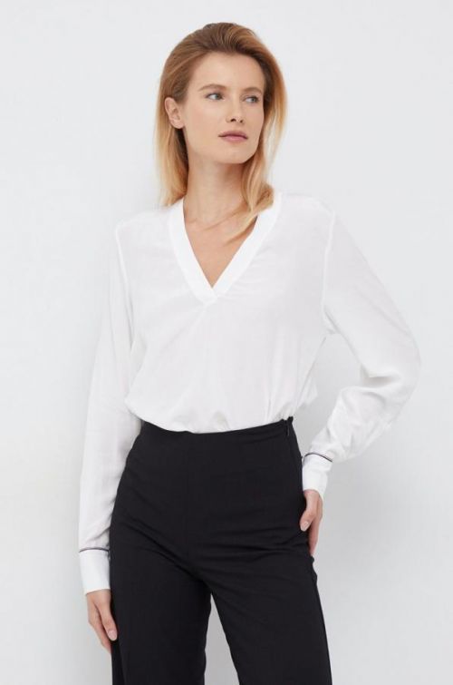 Blúzka Tommy Hilfiger dámska, biela farba, jednofarebná