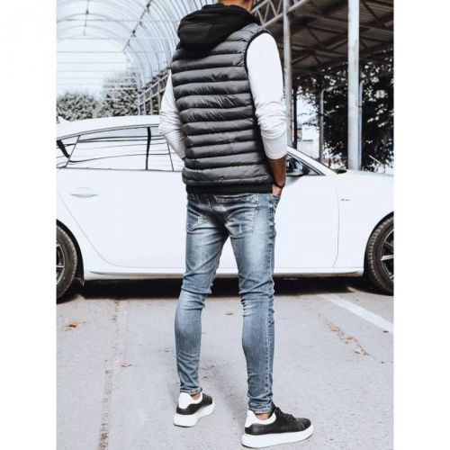 Gray men's quilted vest Dstreet TX4093