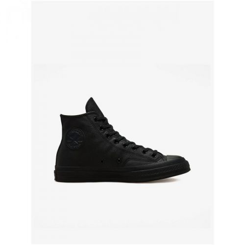 Black Leather Ankle Sneakers Converse - Women