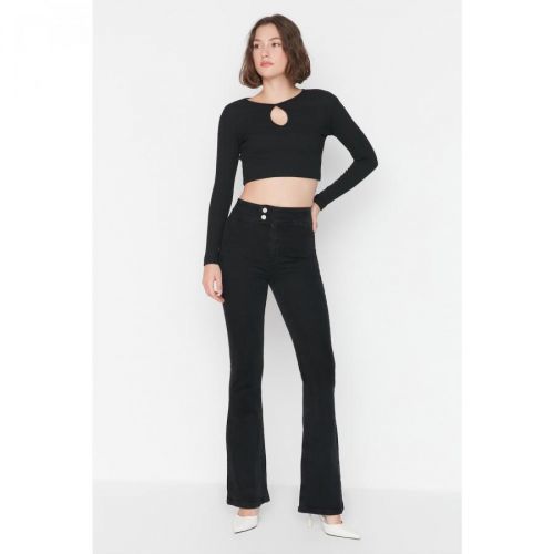 Trendyol Blue Waist Detailed High Waist Flare