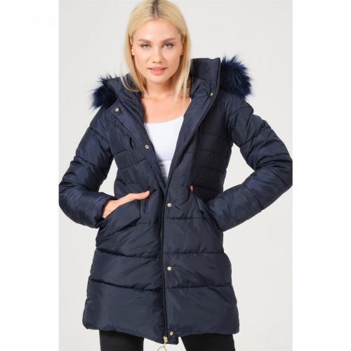 Z6745 DEWBERRY LADIES COAT-LACY BLUE