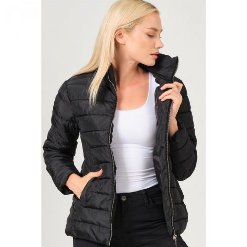 Z6746 DEWBERRY LADIES COAT-BLACK