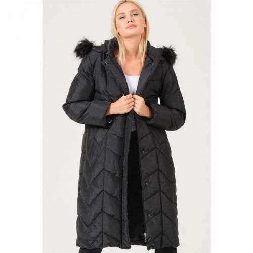 Z6751 DEWBERRY LADY COAT-BLACK