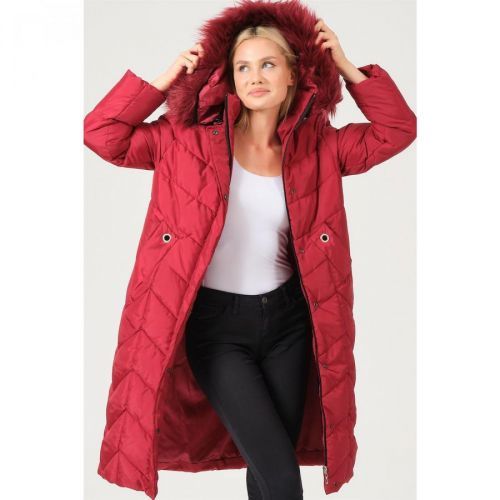 Z6751 DEWBERRY LADIES COAT-BURGUNDY