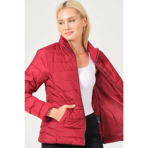 Z6746 DEWBERRY LADIES COAT-BURGUNDY