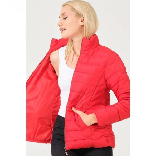 Z6746 DEWBERRY LADIES COAT-RED