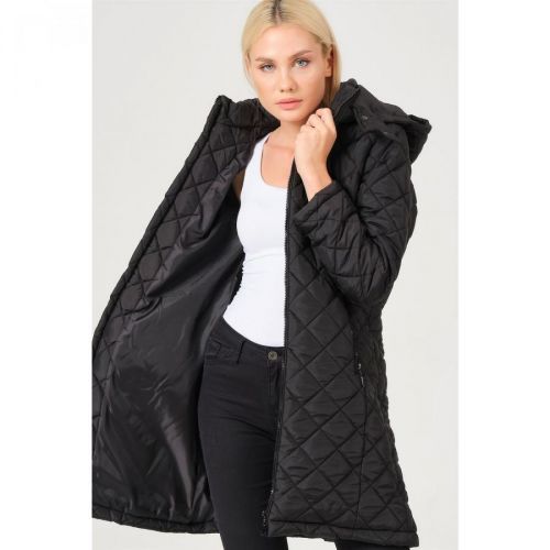 Z6654 DEWBERRY LADIES COAT-LIGHT BLACK