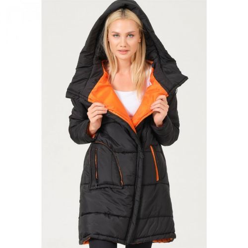 Z6652 DEWBERRY LADY COAT-LIGHT BLACK