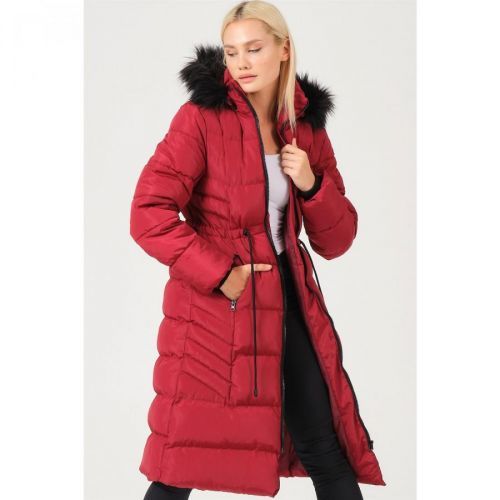 Z6758 DEWBERRY LADIES COAT-BURGUNDY