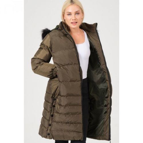 Z6740 DEWBERRY LADY COAT-KHAKI