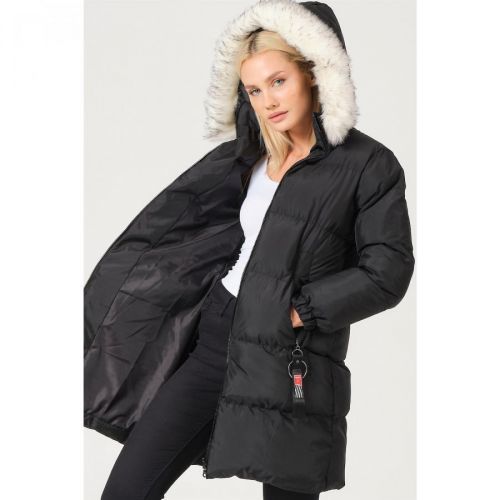 Z6705 DEWBERRY LADIES COAT-LIGHT BLACK