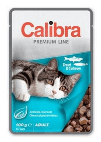 Calibra KAPSIČKA Premium cat Adult Pstruh & losos v omáčke 24 x 100 g