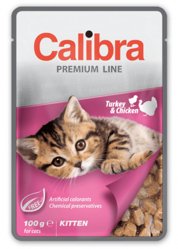 Calibra KAPSIČKA Premium cat Kitten Morka & kura v omáčke 24 x 100 g
