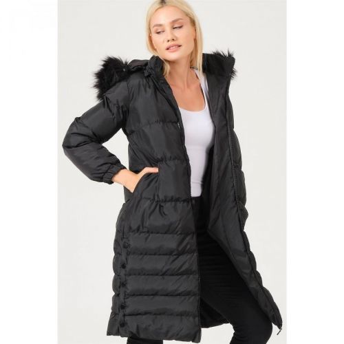 Z6740 DEWBERRY LADIES COAT-BLACK