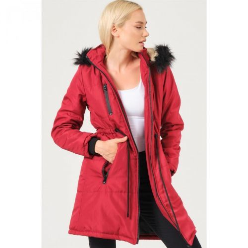 Z6762 DEWBERRY LADIES COAT-BURGUNDY