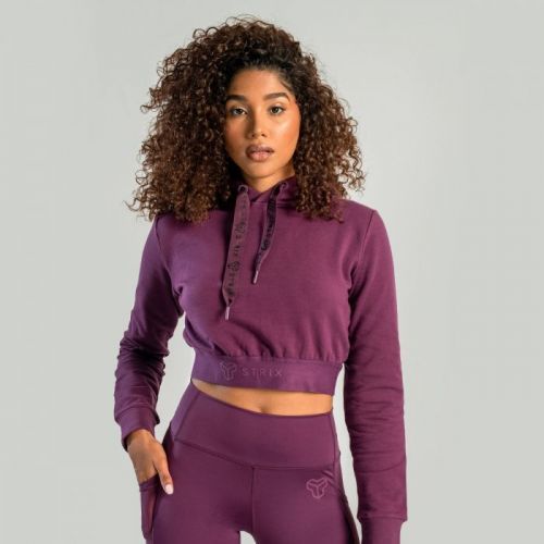 STRIX Dámska mikina Essential Cropped Hoodie Plum  MM