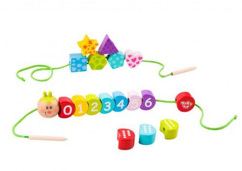 Tooky Toys Provlékání Housenka s čísly