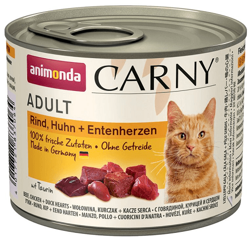 Animonda CARNY® cat Adult hovädzie,kura a kačacie srdiečka bal. 6 x 200 g konzerva