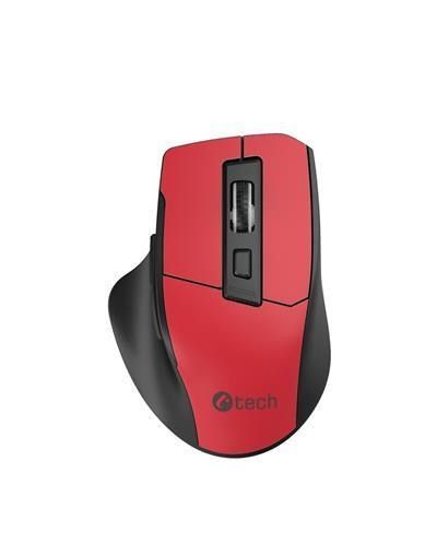 C-TECH myš Ergo WLM-05, bezdrôtová, 1600DPI, 6 tlačidiel, USB nano receiver, červená
