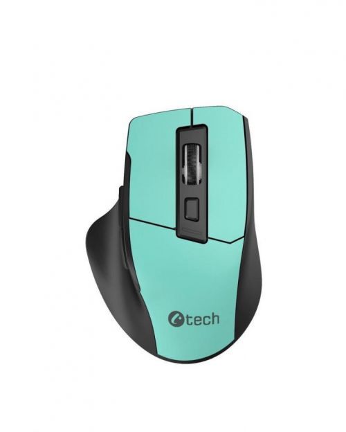 C-TECH myš Ergo WLM-05, bezdrôtová, 1600DPI, 6 tlačidiel, USB nano receiver, mätová