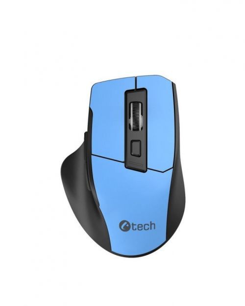 C-TECH myš Ergo WLM-05, bezdrôtová, 1600DPI, 6 tlačidiel, USB nano receiver, modrá