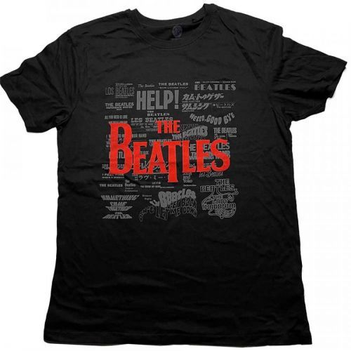 The Beatles tričko Titles & Logos Čierna S