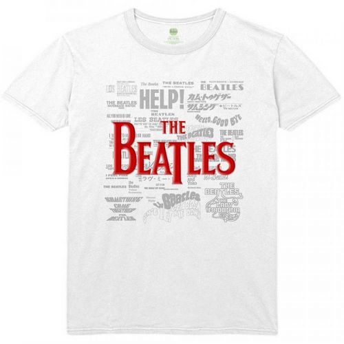 The Beatles tričko Titles & Logos Biela S