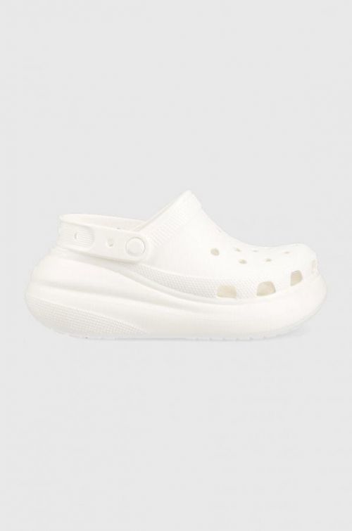 Šľapky Crocs Classic Crush Clog dámske, biela farba, na platforme