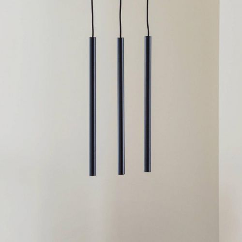 Závesná lampa Thin, čierna, 3-pl., lineárna