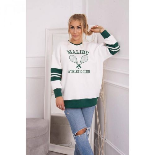 Malibu insulated sweatshirt ecru + dark green