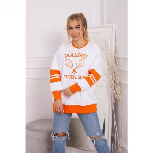 Malibu insulated sweatshirt white + orange