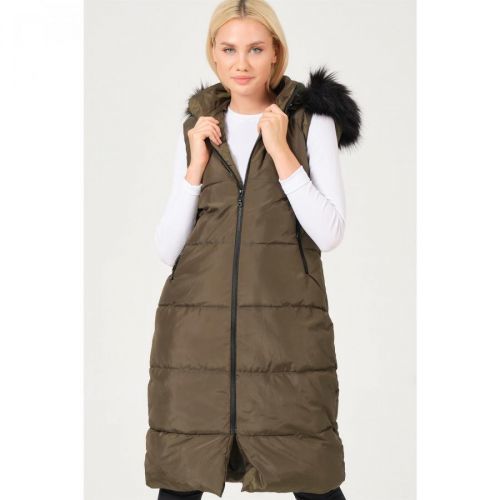 Z6741 DEWBERRY LADIES VEST-KHAKI