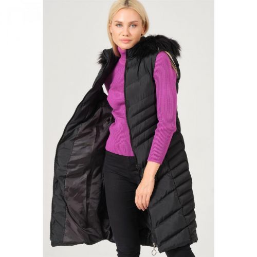 Z6725 DEWBERRY LADIES VEST-LIGHT BLACK