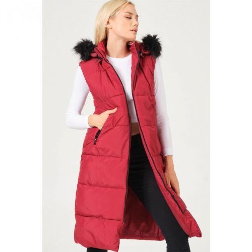 Z6741 DEWBERRY LADIES VEST-BURGUNDY