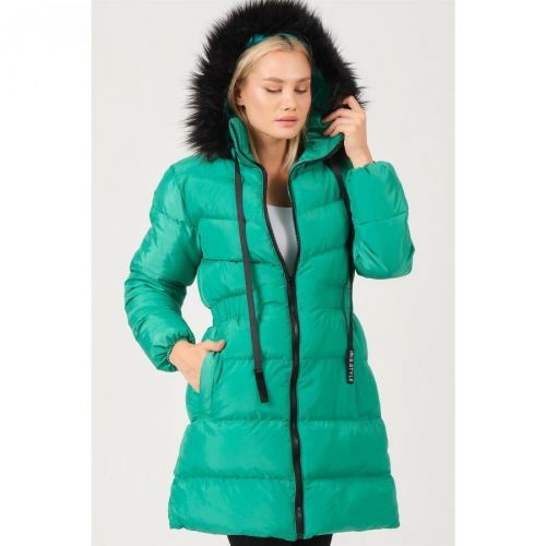 Z6764 DEWBERRY LADIES COAT-GREEN