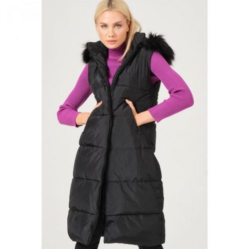 Z6741 DEWBERRY LADIES VEST-BLACK