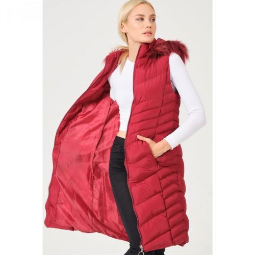 Z6725 DEWBERRY LADIES VEST-LIGHT BURGUNDY