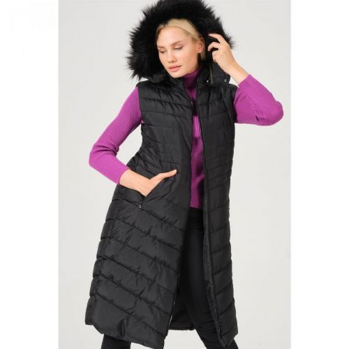 Z6752 DEWBERRY LADIES VEST-BLACK