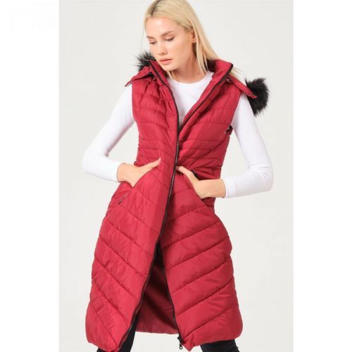 Z6752 DEWBERRY LADIES VEST-BURGUNDY