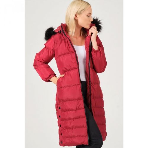 Z6740 DEWBERRY LADIES COAT-BURGUNDY