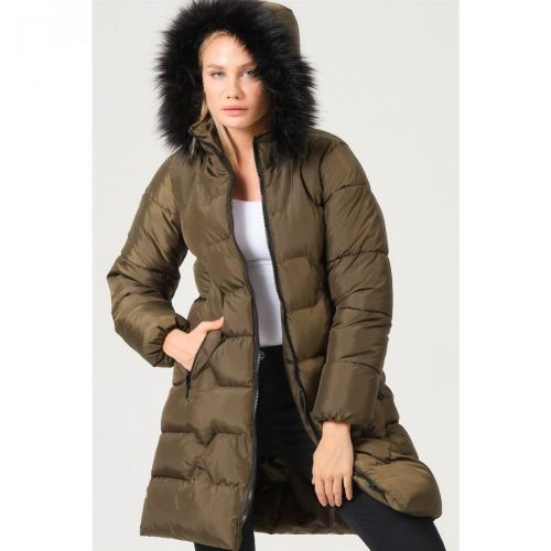 Z6760 DEWBERRY LADY COAT-KHAKI