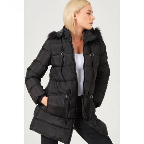 Z6763 DEWBERRY LADY COAT-BLACK