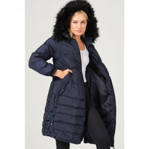 Z6740 DEWBERRY LADIES COAT-LACY BLUE