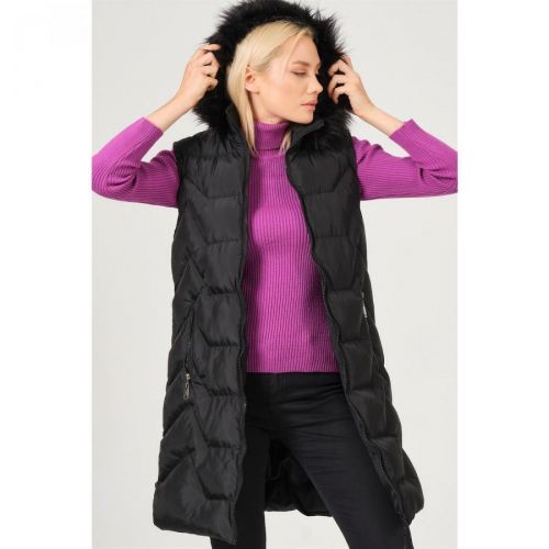 Z6761 DEWBERRY LADIES VEST-BLACK