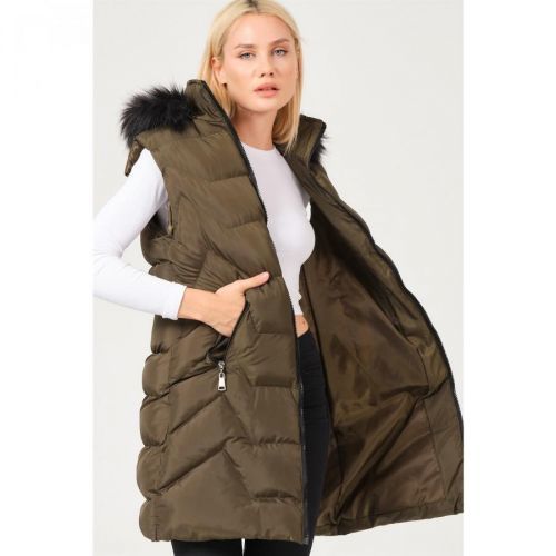 Z6761 DEWBERRY LADIES VEST-KHAKI