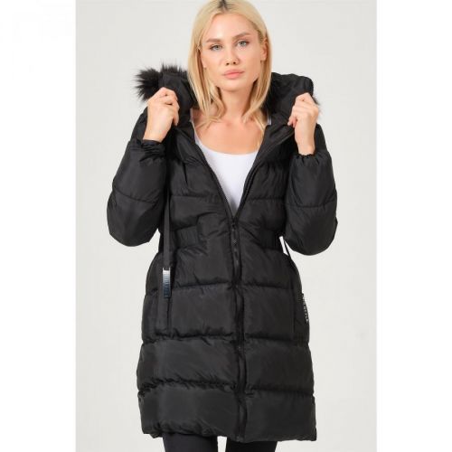 Z6764 DEWBERRY LADY COAT-BLACK