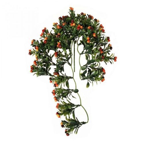 Umelý Cezmínový závesný krík s červenými bobulkami, 40 cm