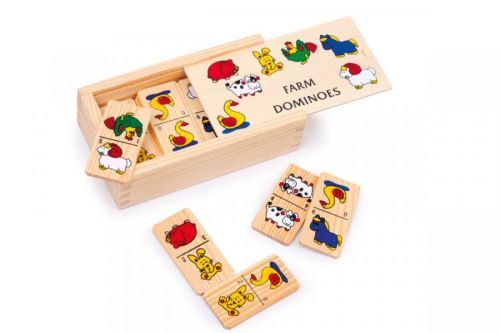 Small Foot Drevené hry Domino farma menšia