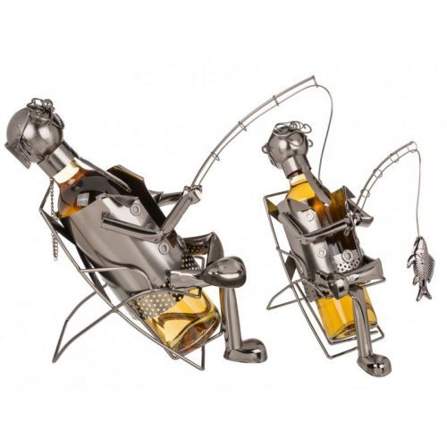 71-3273 DR Kovový stojan na víno - rybár