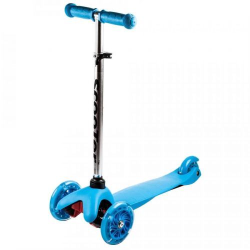 Kolobežka trojkolesová MINI SCOOTER so svietiacimi kolieskami, modrá